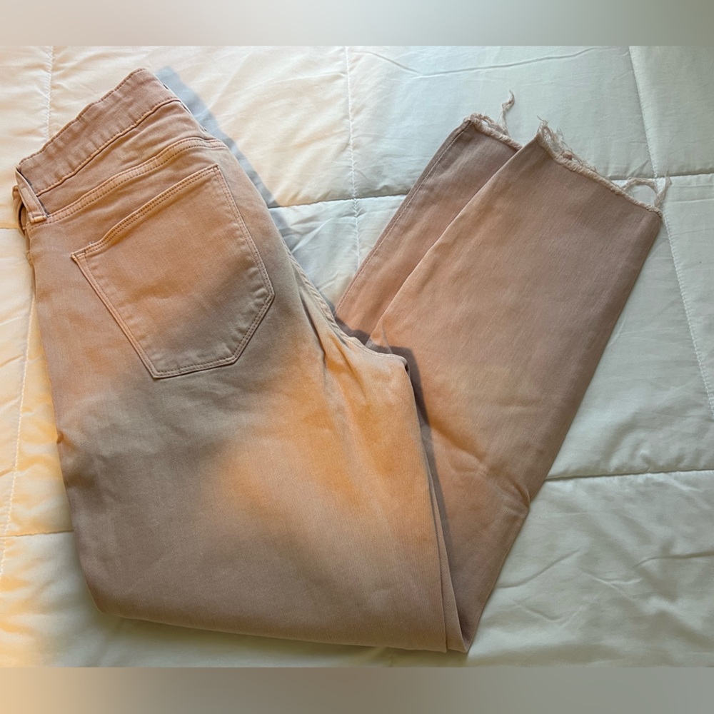 Gap Curvy Skinny Light Pink Denim Jeans Raw Hem